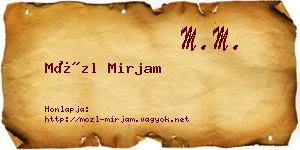 Mözl Mirjam névjegykártya